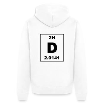 D (deuterium) - psml - Unisex Premium Organic Zip Hoodie - white - Back - Thijin (182cm)