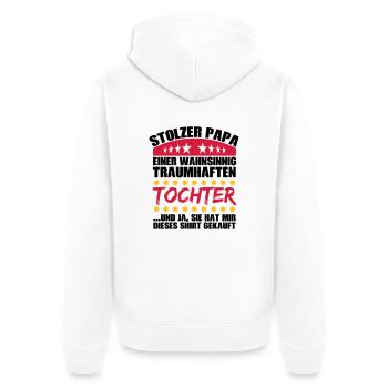 Traumhafte Tochter - Unisex Premium Bio Zip Hoodie - Weiß - Hinten - Thijin (182cm)