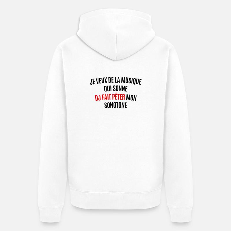 Fait péter mon sonotone - Veste à capuche bio Premium Unisexe - blanc
