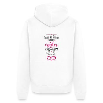 Année 1959 - Veste à capuche bio Premium Unisexe - blanc - Dos - Thijin (182cm)