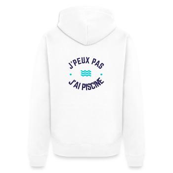 J'peux pas j'ai piscine - Veste à capuche bio Premium Unisexe - blanc - Dos - Thijin (182cm)