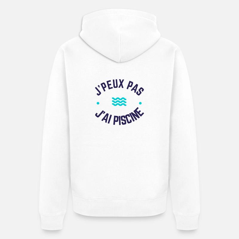 J'peux pas j'ai piscine - Veste à capuche bio Premium Unisexe - blanc