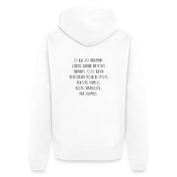 Les enfants... - Veste à capuche bio Premium Unisexe - blanc - Dos - Thijin (182cm)