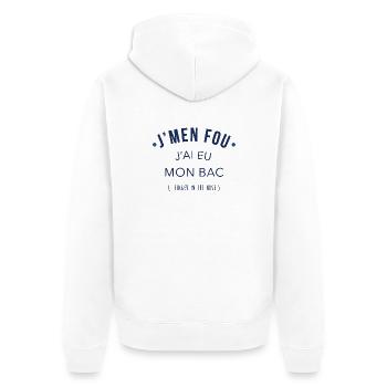 J'ai eu mon bac - Veste à capuche bio Premium Unisexe - blanc - Dos - Thijin (182cm)