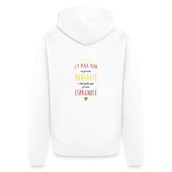 Je suis espagnole - Veste à capuche bio Premium Unisexe - blanc - Dos - Thijin (182cm)