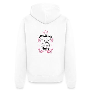Fille canon - Veste à capuche bio Premium Unisexe - blanc - Dos - Thijin (182cm)
