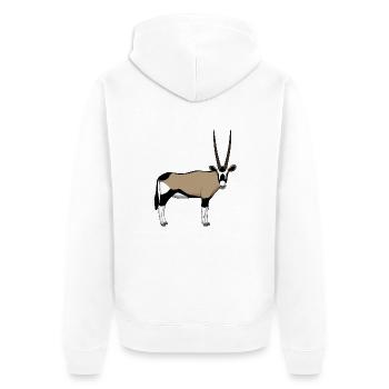 Devant de la tête Oryx - Veste à capuche bio Premium Unisexe - blanc - Dos - Thijin (182cm)