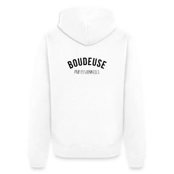 Boudeuse Professionnelle - Veste à capuche bio Premium Unisexe - blanc - Dos - Thijin (182cm)
