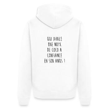 ...une noix de coco - Veste à capuche bio Premium Unisexe - blanc - Dos - Thijin (182cm)
