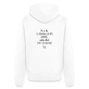 Le chat était allergique - Veste à capuche bio Premium Unisexe - blanc - Dos - Thijin (182cm)
