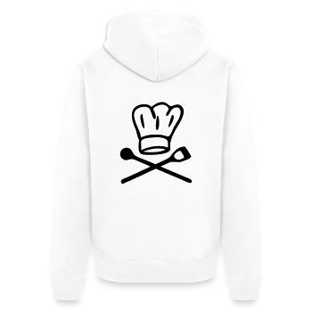 koch - Unisex Premium Bio Zip Hoodie - Weiß - Hinten - Thijin (182cm)