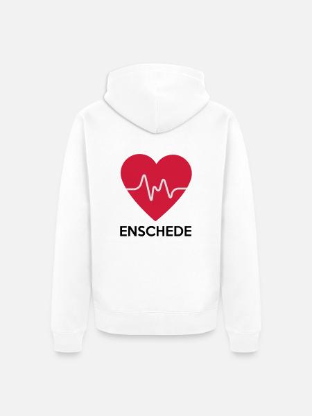heart Enschede - Unisex Premium Organic Zip Hoodie - white