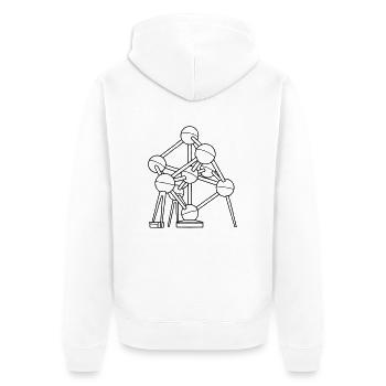 Atomium Bruxelles - Veste à capuche bio Premium Unisexe - blanc - Dos - Thijin (182cm)