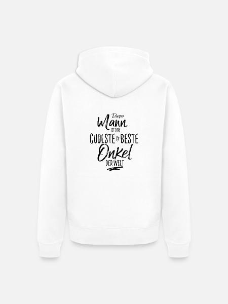 onkel der Beste (s) - Unisex Premium Bio Zip Hoodie - Weiß