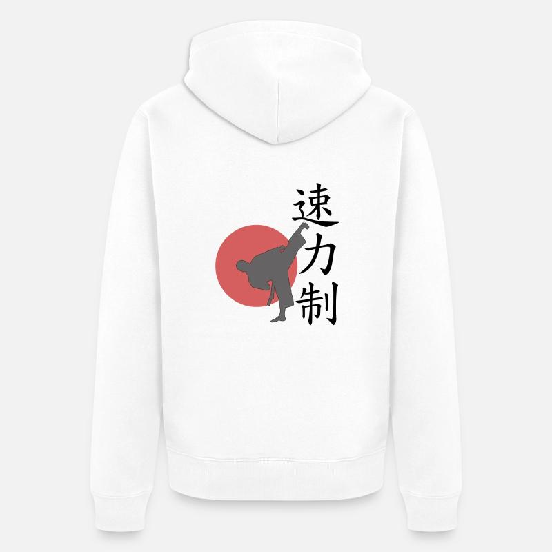 Speed Power Control WHITE BACKG - Unisex Premium Bio Zip Hoodie - Weiß