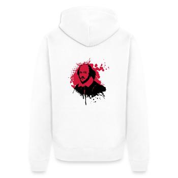 shakespeare-splat2 - Unisex Premium Bio Zip Hoodie - Weiß - Hinten - Thijin (182cm)