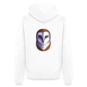 Schleiereule - Unisex Premium Bio Zip Hoodie - Weiß - Hinten - Thijin (182cm)
