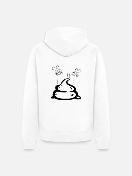 Scheisse mit Fliegenpaar - Unisex Premium Bio Zip Hoodie - Weiß