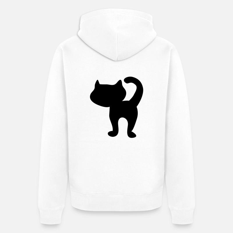 chaton silhouette par patjila - Veste à capuche bio Premium Unisexe - blanc