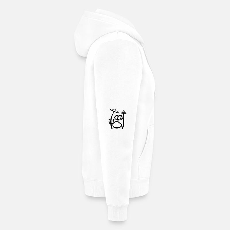 Drums Art Scribble Unisex Premium Bio Zip Hoodie