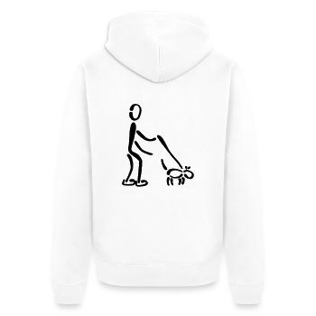 Gassi Hund - Unisex Premium Bio Zip Hoodie - Weiß - Hinten - Thijin (182cm)