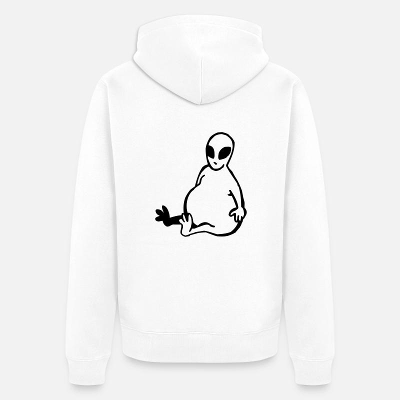 Dicker Alien - Veste à capuche bio Premium Unisexe - blanc