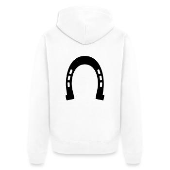 Pferde Hoof - Unisex Premium Bio Zip Hoodie - Weiß - Hinten - Thijin (182cm)