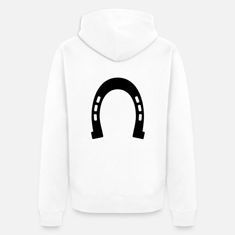 Sabot de cheval - Veste à capuche bio Premium Unisexe - blanc