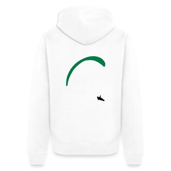 Gleitschirm /Paragleiten - Unisex Premium Bio Zip Hoodie - Weiß - Hinten - Thijin (182cm)