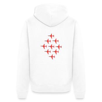 Red Arrows Hawk Formation t-shirt - Unisex Premium Organic Zip Hoodie - white - Back - Thijin (182cm)