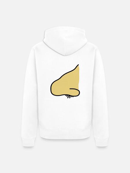 nose - Unisex Premium Organic Zip Hoodie - white