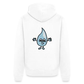 Kleiner Wassertropfen - Unisex Premium Bio Zip Hoodie - Weiß - Hinten - Thijin (182cm)