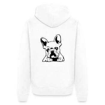 Bulldog Français - Veste à capuche bio Premium Unisexe - blanc - Dos - Thijin (182cm)