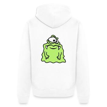 glaire glibber dégoûtant visage visqueux mons tête - Veste à capuche bio Premium Unisexe - blanc - Dos - Thijin (182cm)