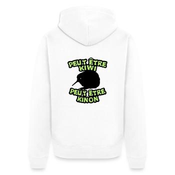 kann Kinon Kiwi Vogel Tier expr sein - Unisex Premium Bio Zip Hoodie - Weiß - Hinten - Thijin (182cm)