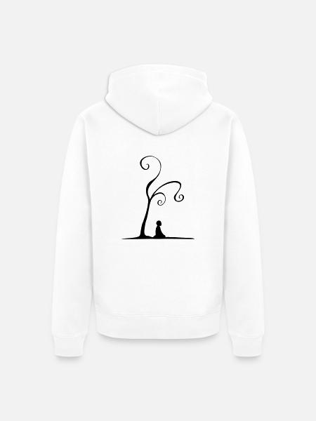 meditation under tree - Veste à capuche bio Premium Unisexe - blanc