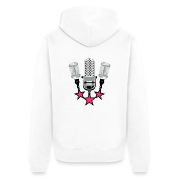 old microphone microphone 20063 - Unisex Premium Organic Zip Hoodie - white - Back - Thijin (182cm)