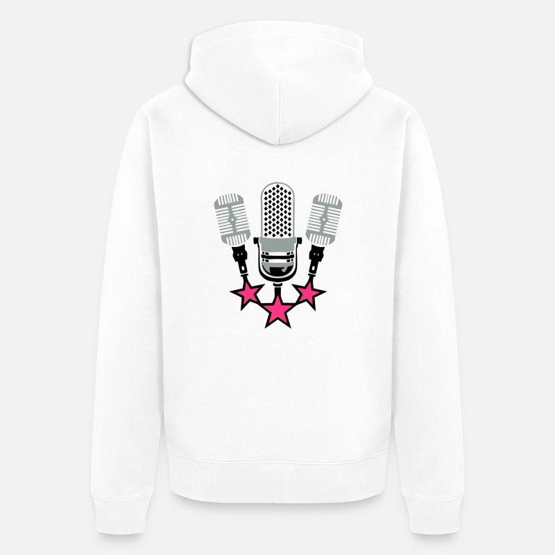 vieux micro microphone 20063 - Veste à capuche bio Premium Unisexe - blanc