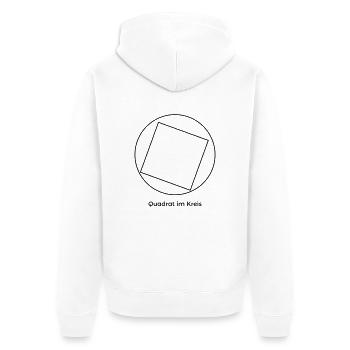 Quadrat im Kreis - Unisex Premium Bio Zip Hoodie - Weiß - Hinten - Thijin (182cm)