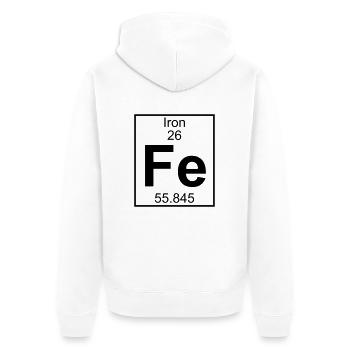 Periodic table element 26 - Fe (iron) - BIG - Veste à capuche bio Premium Unisexe - blanc - Dos - Thijin (182cm)