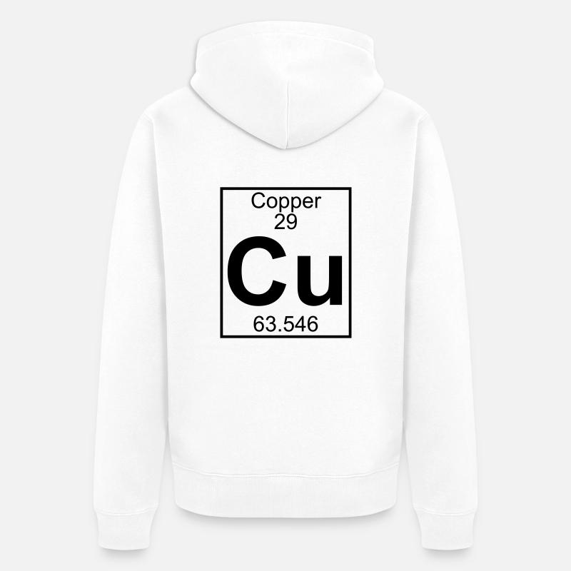 Element 29 - Cu (copper) - Full - Veste à capuche bio Premium Unisexe - blanc