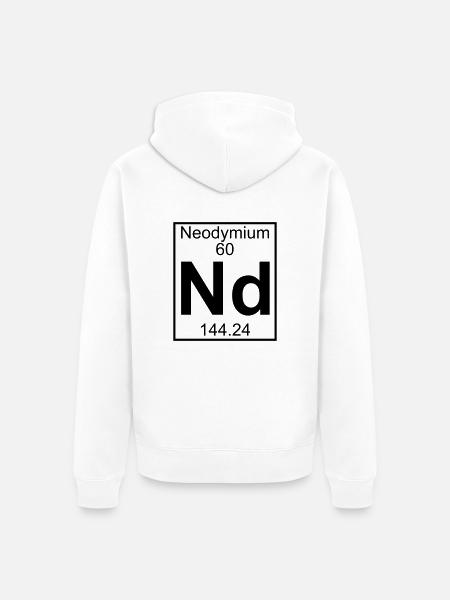 Neodymium (Nd) (element 60) - Unisex Premium Organic Zip Hoodie - white