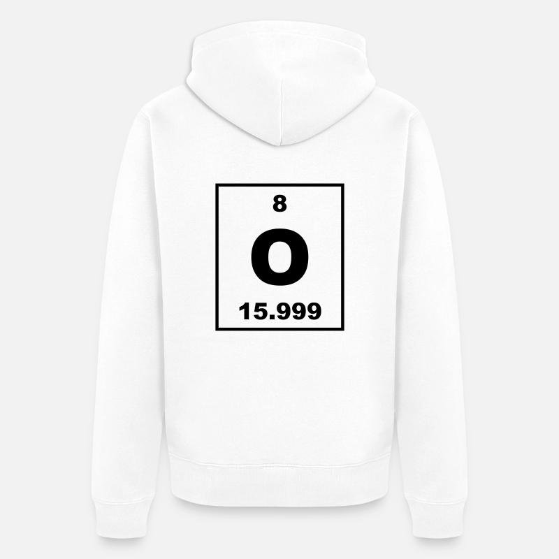 Element 008 - O (oxygen) - Small - Veste à capuche bio Premium Unisexe - blanc