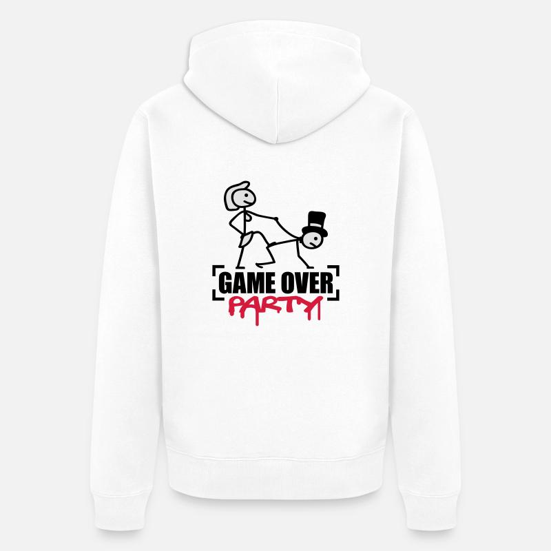 Game Over Party - Veste à capuche bio Premium Unisexe - blanc