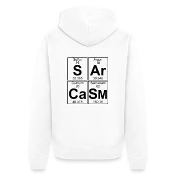 S-Ar-Ca-Sm (sarcasm) - Full - Veste à capuche bio Premium Unisexe - blanc - Dos - Thijin (182cm)