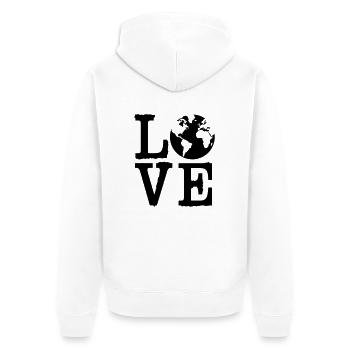 Love Earth - Unisex Premium Bio Zip Hoodie - Weiß - Hinten - Thijin (182cm)