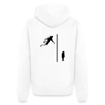 Interstellar_Murph - Unisex Premium Bio Zip Hoodie - Weiß - Hinten - Thijin (182cm)