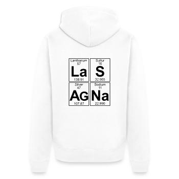 La-S-Ag-Na (lasagna) - Full - Unisex Premium Bio Zip Hoodie - Weiß - Hinten - Thijin (182cm)