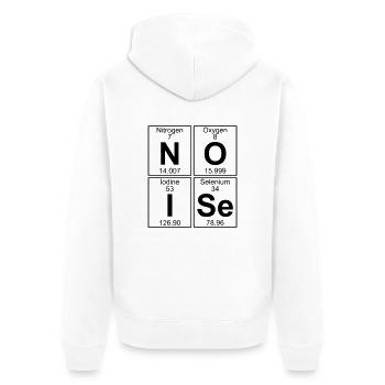N-O-I-Se (noise) - Full - Unisex Premium Bio Zip Hoodie - Weiß - Hinten - Thijin (182cm)