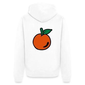 Pfirsich - Unisex Premium Bio Zip Hoodie - Weiß - Hinten - Thijin (182cm)